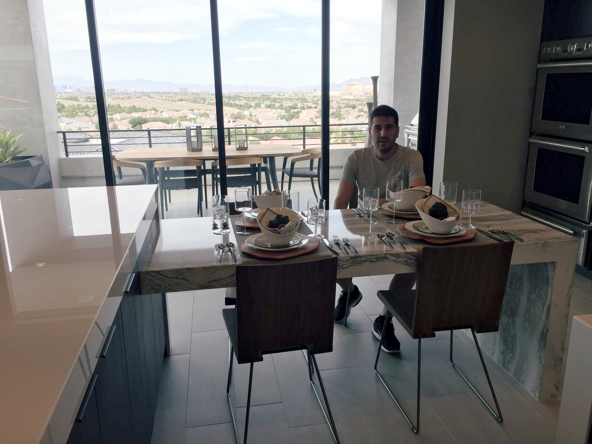 Las Vegas luxury home marble kitchen island