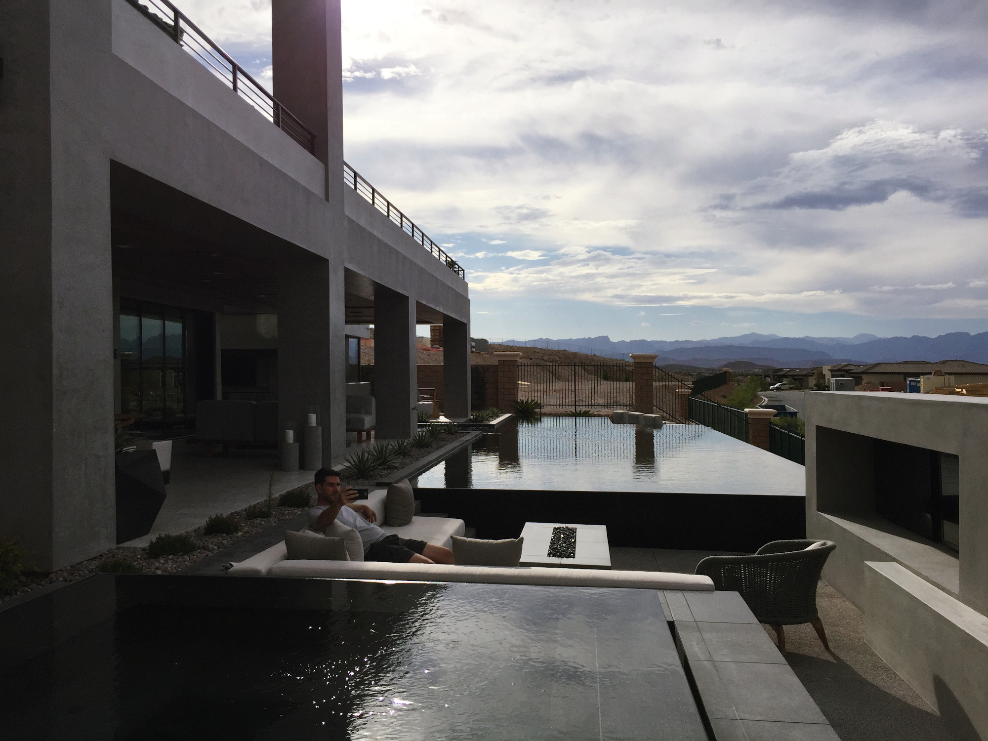 Las Vegas luxury home rear no edge swimming pool